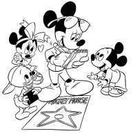 A coloring page of mickey mouse